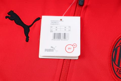 CONJUNTO AGASALHO DO MILAN - ZÍPER COMPLETO - VERMELHO/PRETO 22/23 - NETSHIRTS