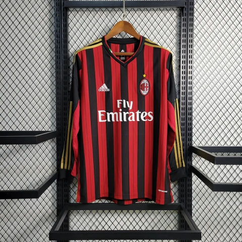 CAMISA RETRÔ DO MILAN - MANGA LONGA - HOME 13/14