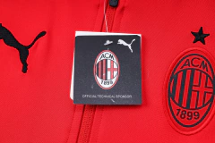 CONJUNTO AGASALHO DO MILAN - ZÍPER COMPLETO - VERMELHO/PRETO 22/23 na internet