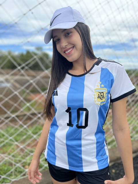 CAMISA FEMININA DA ARGENTINA - MESSI 10 - HOME 22/23
