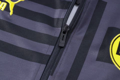 CONJUNTO AGASALHO DO BORÚSSIA DORTMUND - ZÍPER COMPLETO - BRANCO/AZUL 22/23 - NETSHIRTS