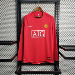 CAMISA RETRÔ DO MANCHESTER UNITED - MANGA LONGA - HOME 07/08