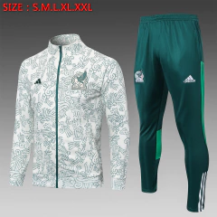 CONJUNTO AGASALHO DO MÉXICO - ZÍPER COMPLETO - CAMURÇA/VERDE 22/23