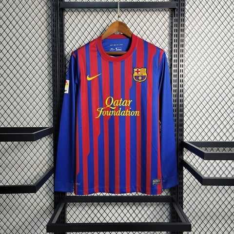 CAMISA RETRÔ DO BARCELONA - MANGA LONGA - HOME 11/12