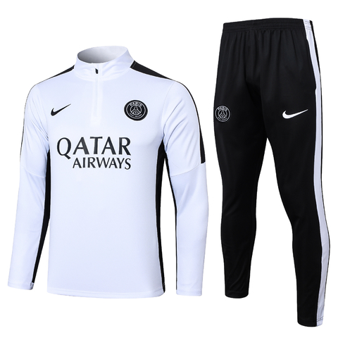 CONJUNTO AGASALHO DO PSG - PRETO/BRANCO 23/24