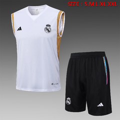 CONJUNTO DE TREINO DO REAL MADRID - BRANCO/PRETO 23/24