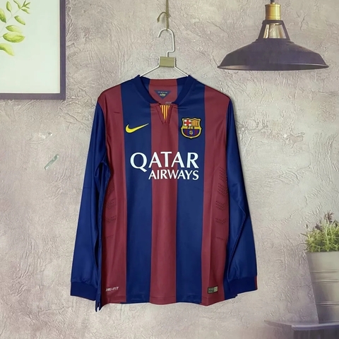 CAMISA RETRÔ DO BARCELONA - MANGA LONGA - HOME 14/15