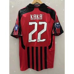 CAMISA RETRÔ DO MILAN - KAKÁ 22 - HOME 07/08 (COM PATCH)