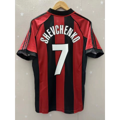 CAMISA RETRÔ DO MILAN - SHEVCHENKO 7 - HOME 98/99