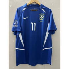 CAMISA RETRÔ DO BRASIL - RONALDINHO 11 - AWAY 2002 (COM PATCH) - comprar online