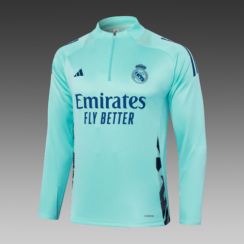 AGASALHO ( JAQUETA ) DO REAL MADRID (ZÍPER MÉDIO) AZUL 24/25
