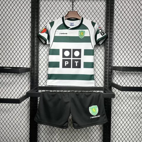 KIT INFANTIL RETRÔ SPORTING LISBOA - HOME 2001/03