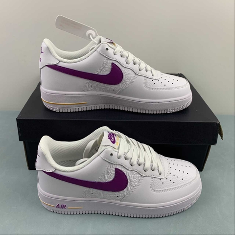 NIKE AIR FORCE 1 - BRANCO/ROXO - UNISSEX