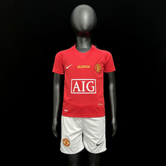 KIT INFANTIL RETRÔ MANCHESTER UNITED - HOME 07/08