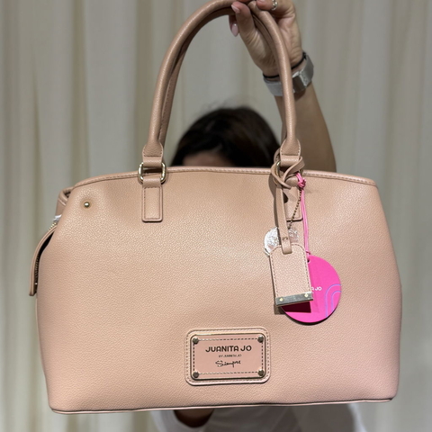 Cartera Venecia grande Juanita Jo color visón con correa regulable y cierre superior