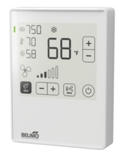 22RT-5900D | BELIMO | Sensor de ambiente Temperatura ativo, Comunicação em campo próximo, 0...5 V, 0...10 V, 2...10 V, MP-Bus, Display de toque ePaper