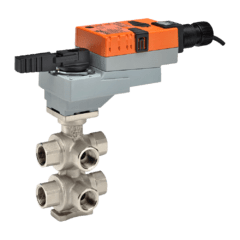 B315-150-150+LRB24-SR | BELIMO | Corpo da válvula de controle 6 vias de 1/2" com Cv 1,5 e CV 1,5 com atuador proporcional - 24Vac