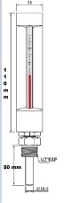 TERMOMETRO CAPELA CAIXA 110MM RETO ESCALA 0...50 C , LIQ. VERM. HASTE 50MM R.1|2" BSP - comprar online