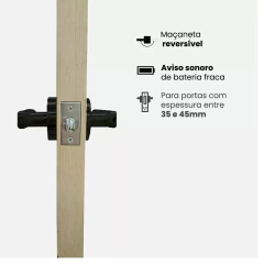 SL130 | ASSA BLOY | Fechadura Digital SL130 Com Biometria De Embutir Preta Papaiz - loja online