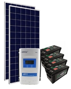 Kit Energia Solar Off Grid com Bateria 660Wp - até 2495Wh/dia