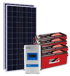 Kit Energia Solar Off Grid com Bateria 660Wp - até 2495Wh/dia