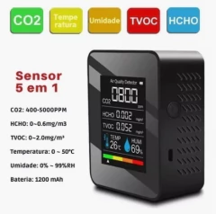 Imagem do RSA-IAQMP | RSA SENSORS | SENSOR CO2 - HCHO - Qualidade Do AR - TVOC - Temperatura - Umidade com Bateria