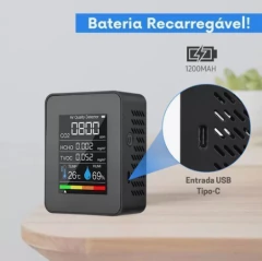 RSA-IAQMP | RSA SENSORS | SENSOR CO2 - HCHO - Qualidade Do AR - TVOC - Temperatura - Umidade com Bateria na internet