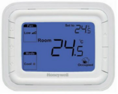 TERMOSTATO PROPORCIONAL HONEYWELL DIGITAL, T6865H2WB-R, 24V, PROPORCIONAL 0...10VDC, QUENTE E FRIO, 3 VELOCIDADES, HORIZONTAL, DISPLAY AZUL