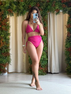 Top Livia - Atlântica - Rosa/Preto - comprar online