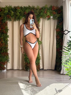 Top Lua - Branco/Preto - comprar online