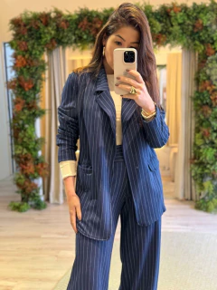 Blazer Amare - Risca de giz marinho - comprar online