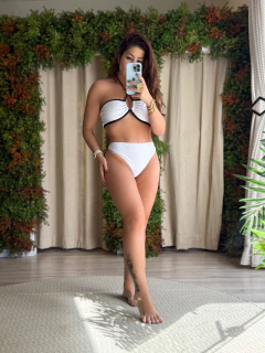 Top Malu - Branco/Preto - comprar online