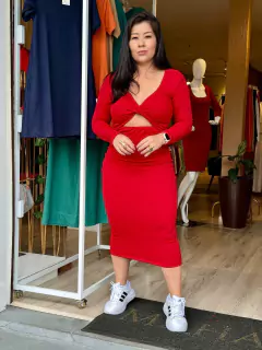 Vestido Papoula - vermelho