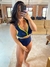 Top Débora - neon/azul marinho
