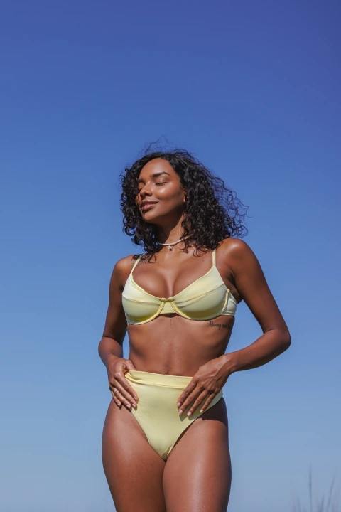conjunto meia taça - amarelo candy