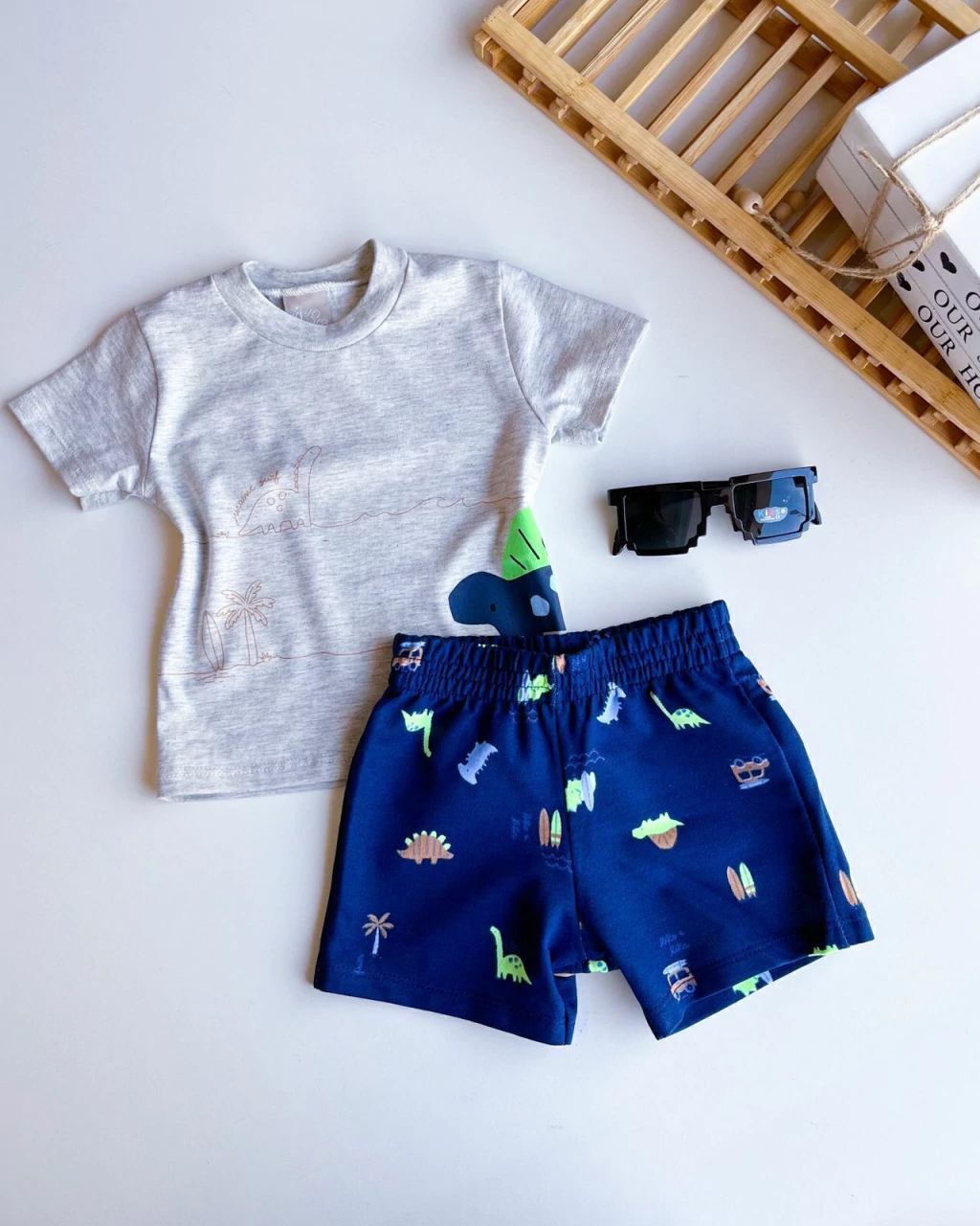 CONJUNTO BABY KIKO E KIKA DINOSSAURO 0-12 MESES