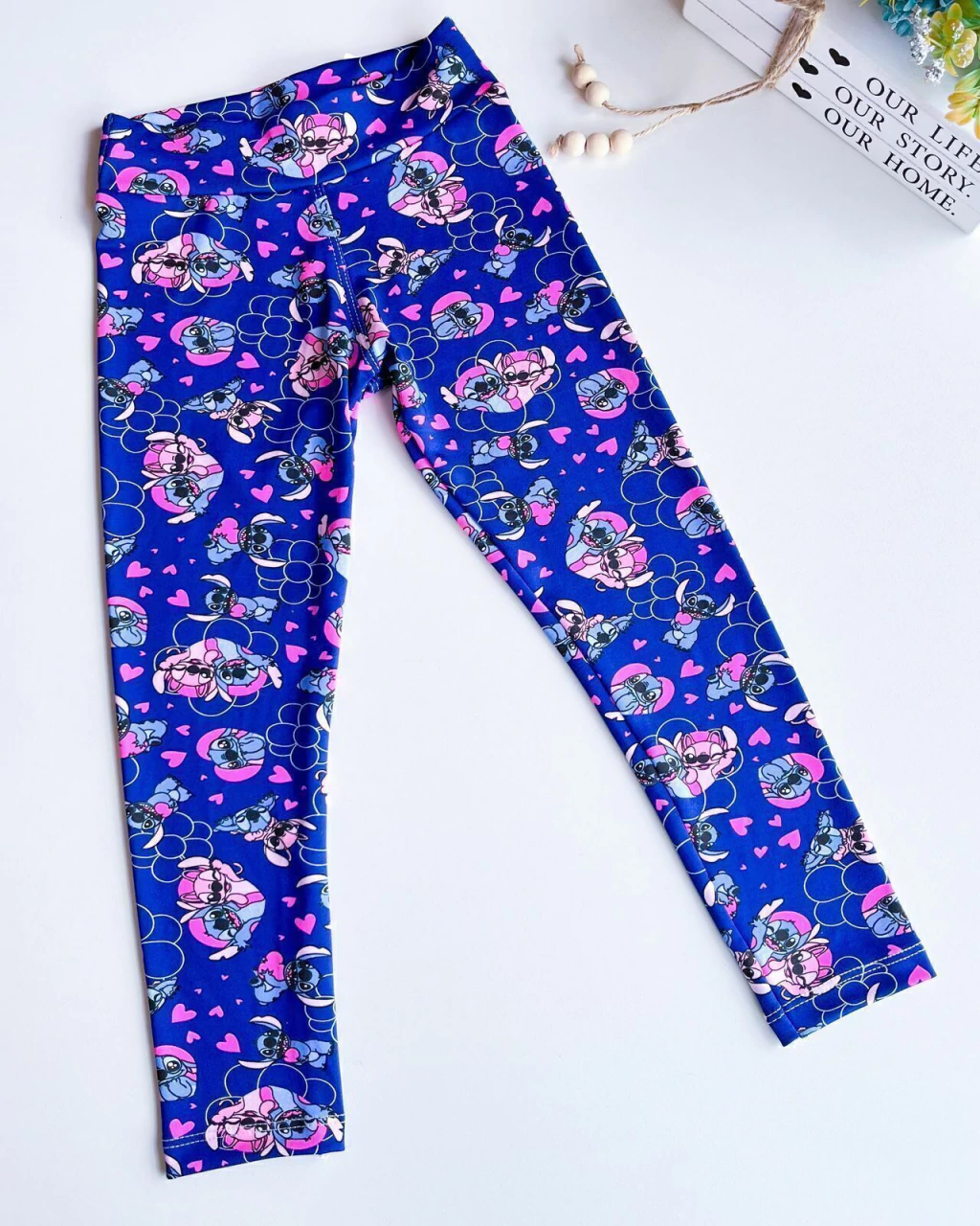 CALÇA LEGGING STITCH ESCOLAR BASICA 2 A 8 ANOS