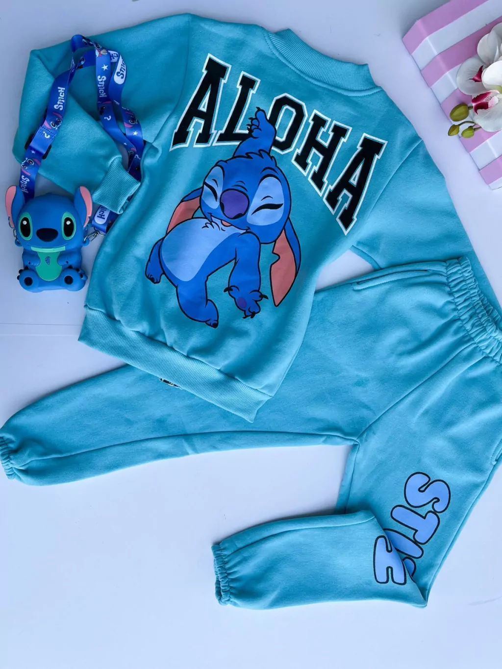 CONJUNTO INFANTIL MOLETOM STITCH ZIPER 4 A 10 ANOS