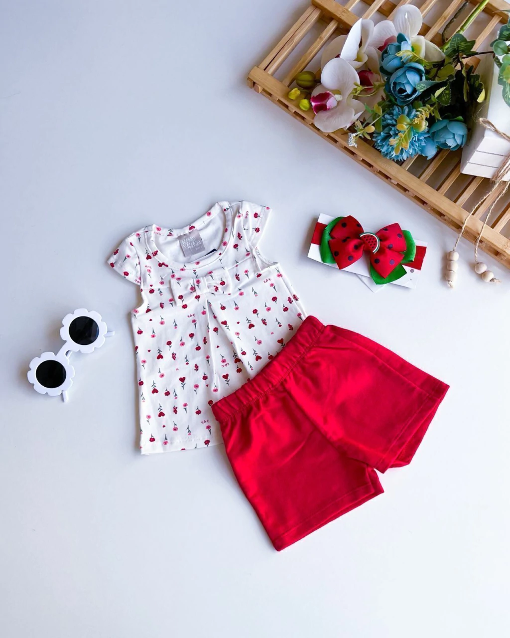CONJUNTO BABY KIKO E KIKA FLORZINHA 0-12 MESES