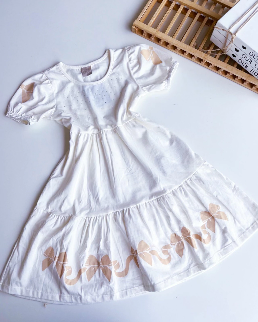 VESTIDO INFANTIL KIKO E KIKA LAÇO OFF