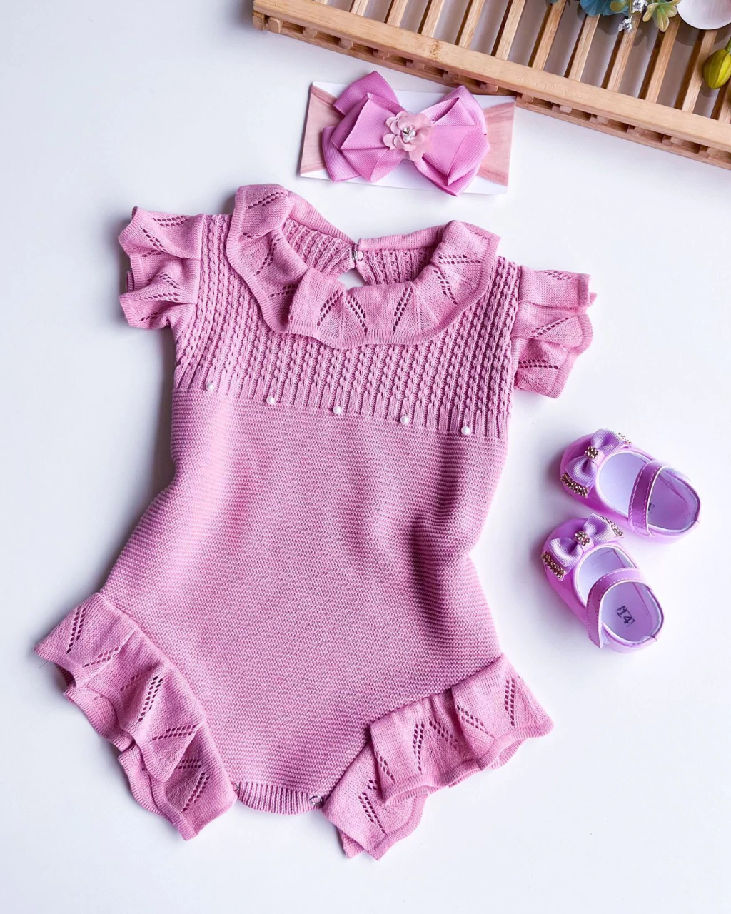 MACAQUINHO BABY MENINA TRICOT LINDO