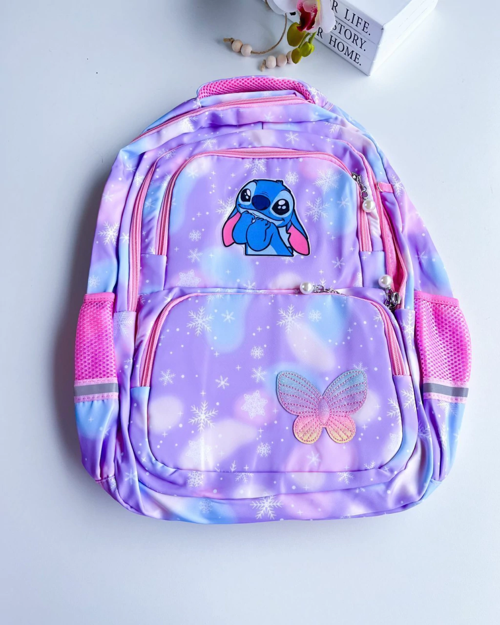 MOCHILA STITCH GRANDE COM ESTOJO
