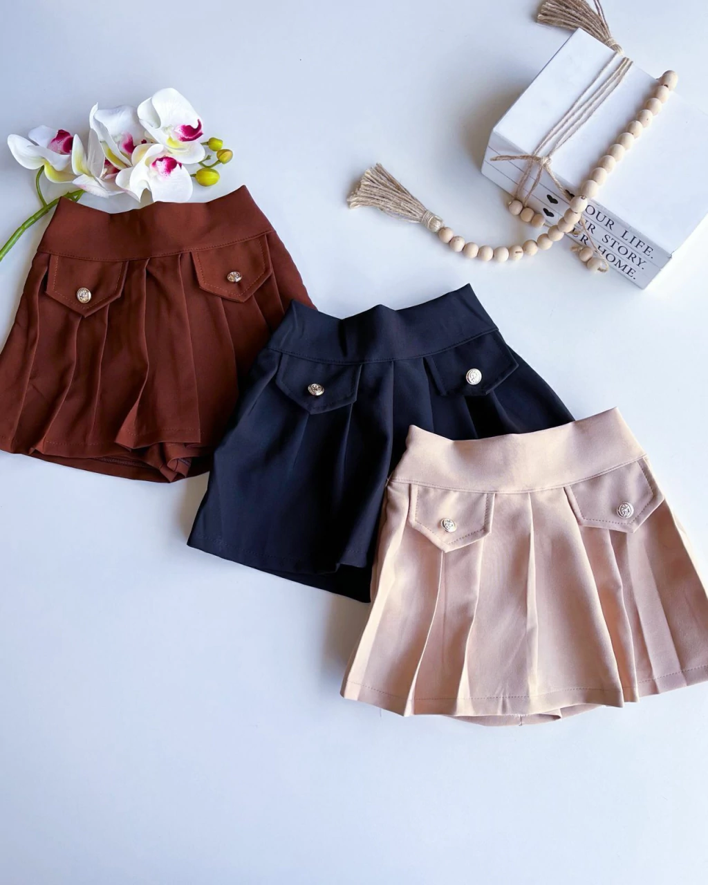 SHORT SAIA INFANTIL ALFAITARIA PLISSADO 4 A10 ANOS