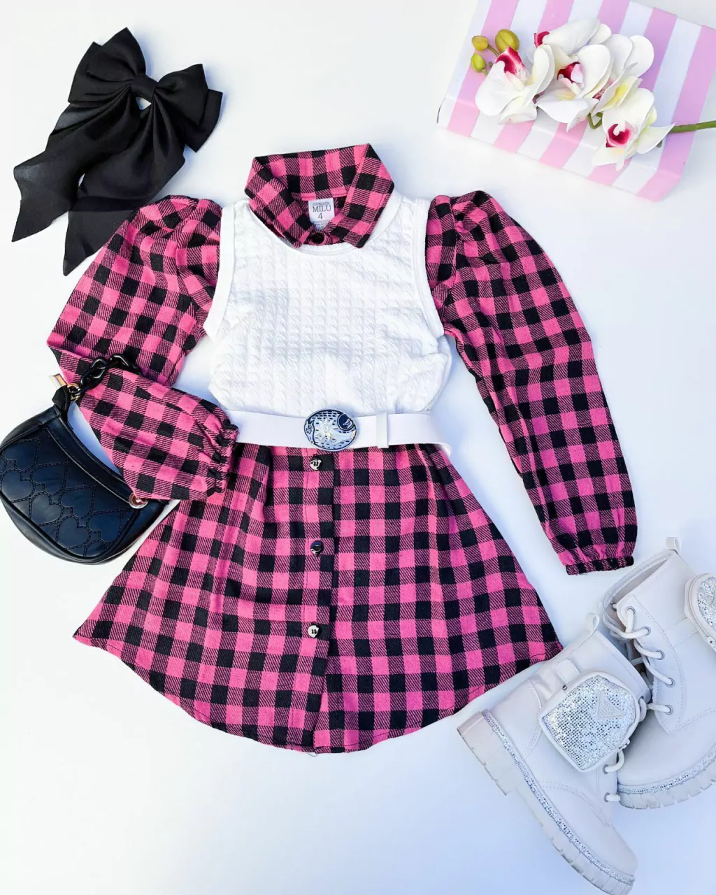 VESTIDO INFANTIL CHAMISE XADREZ