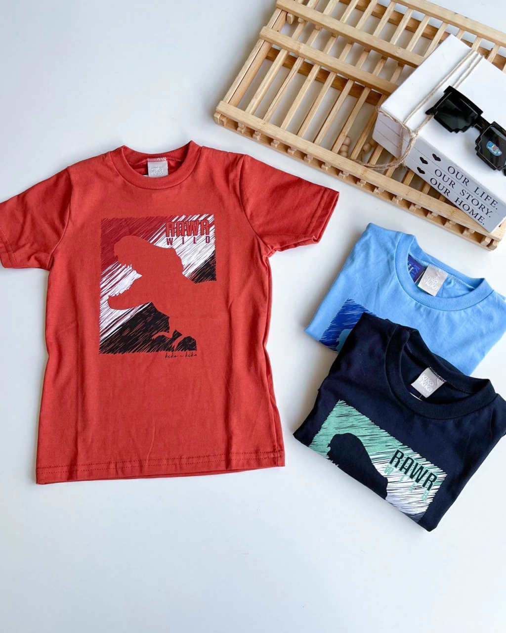 BLUSA INFANTIL KIKO E KIKA MASCULINO RAWR 4-10 ANOS