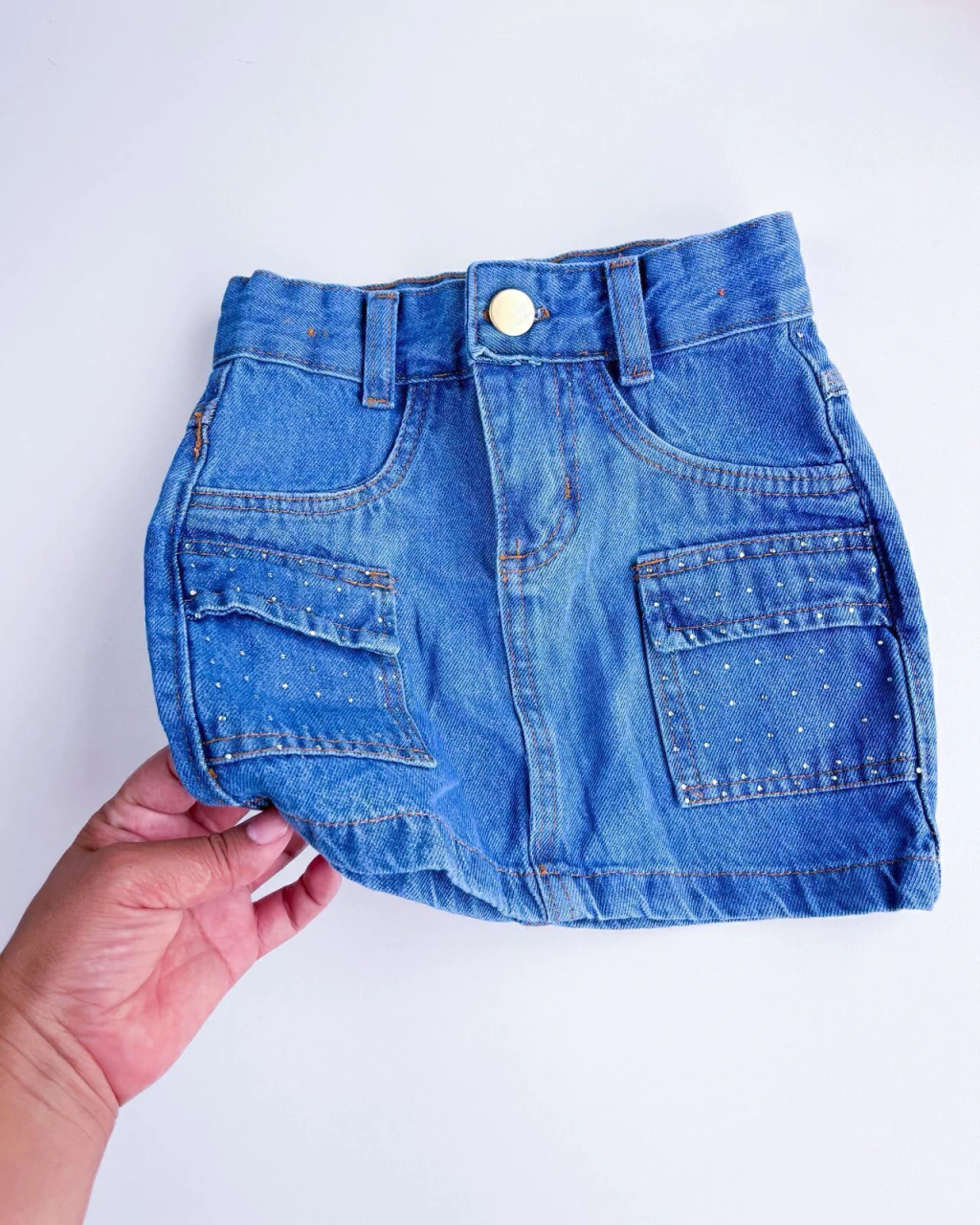 SAIA INFANTIL JEANS BRILHO 2 A 10 ANOS