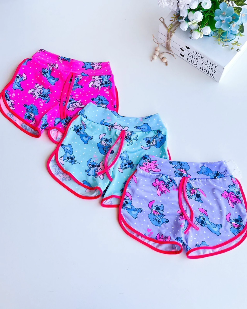 SHORT INFANTIL STITCH BASICO 2 A 8 ANOS