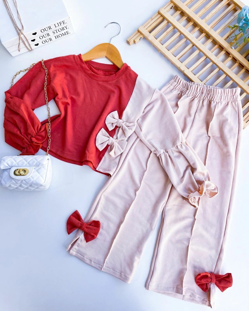 CONJUNTO INFANTIL INVERNO MEL COM LAÇO 4 A 10 ANOS