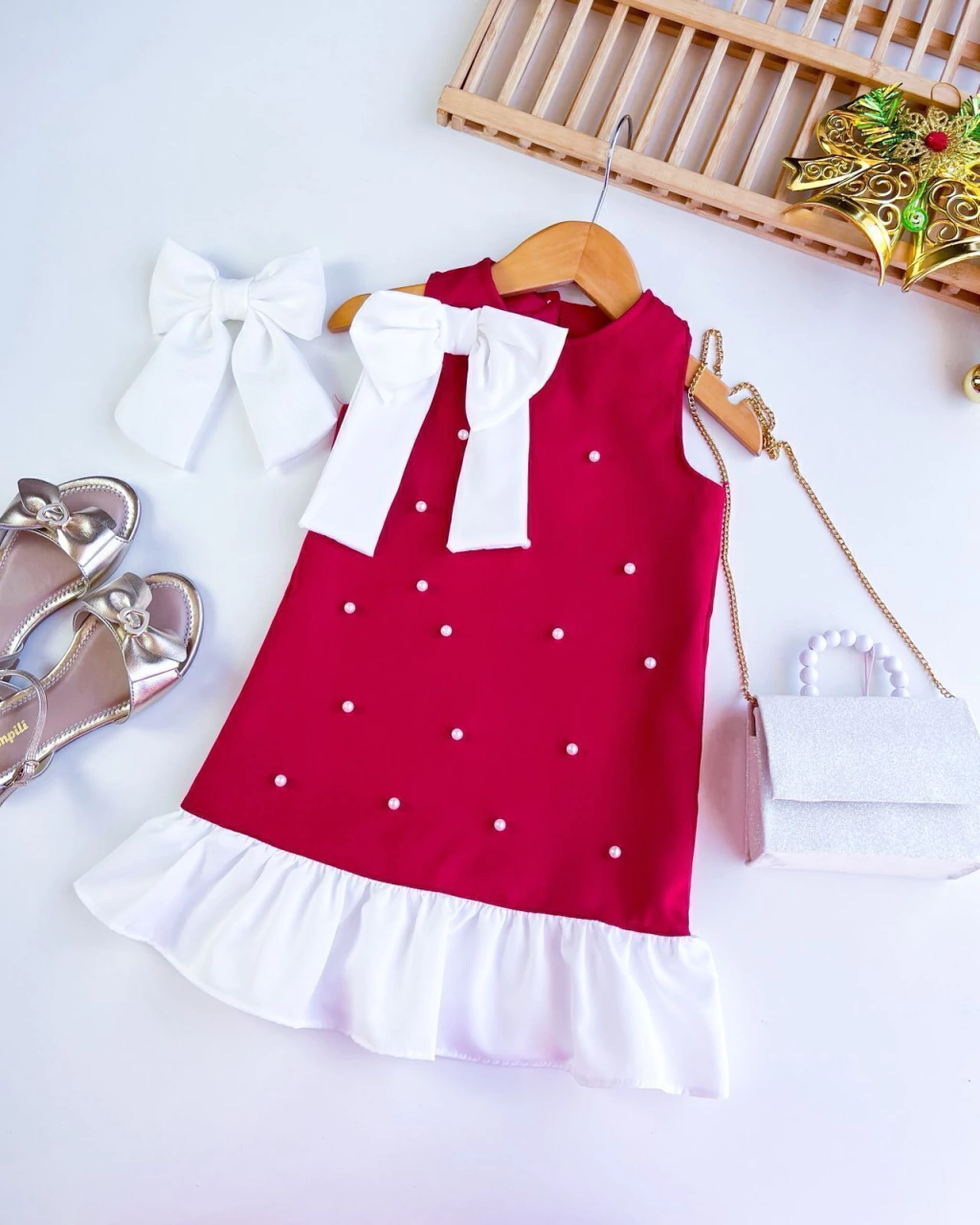 VESTIDO INFANTIL MAISA PEROLA 2 A 10 ANOS