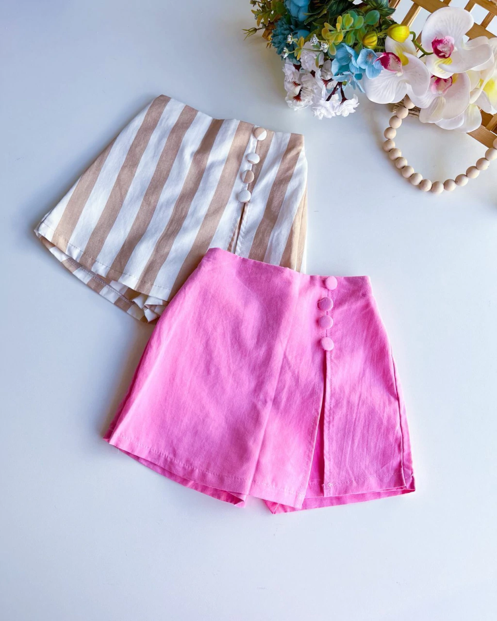 SHORT SAIA INFANTIL COM BOTOES HELENA 2 AO 12
